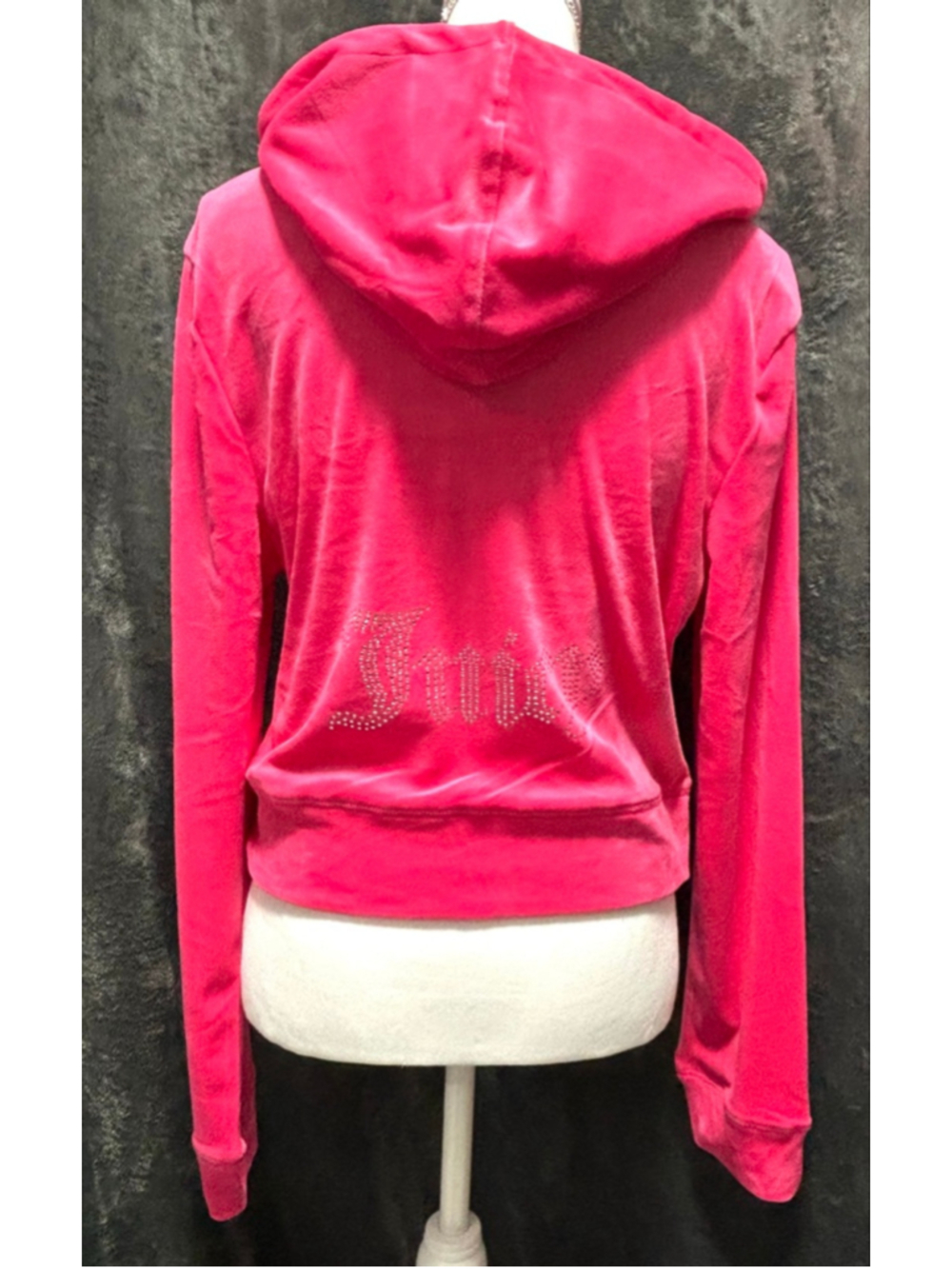 NWT Bling Juicy Couture Pink Party Velour Tracksuit w/Rhinestone Glam Y2K Size L - Picture 2 of 10